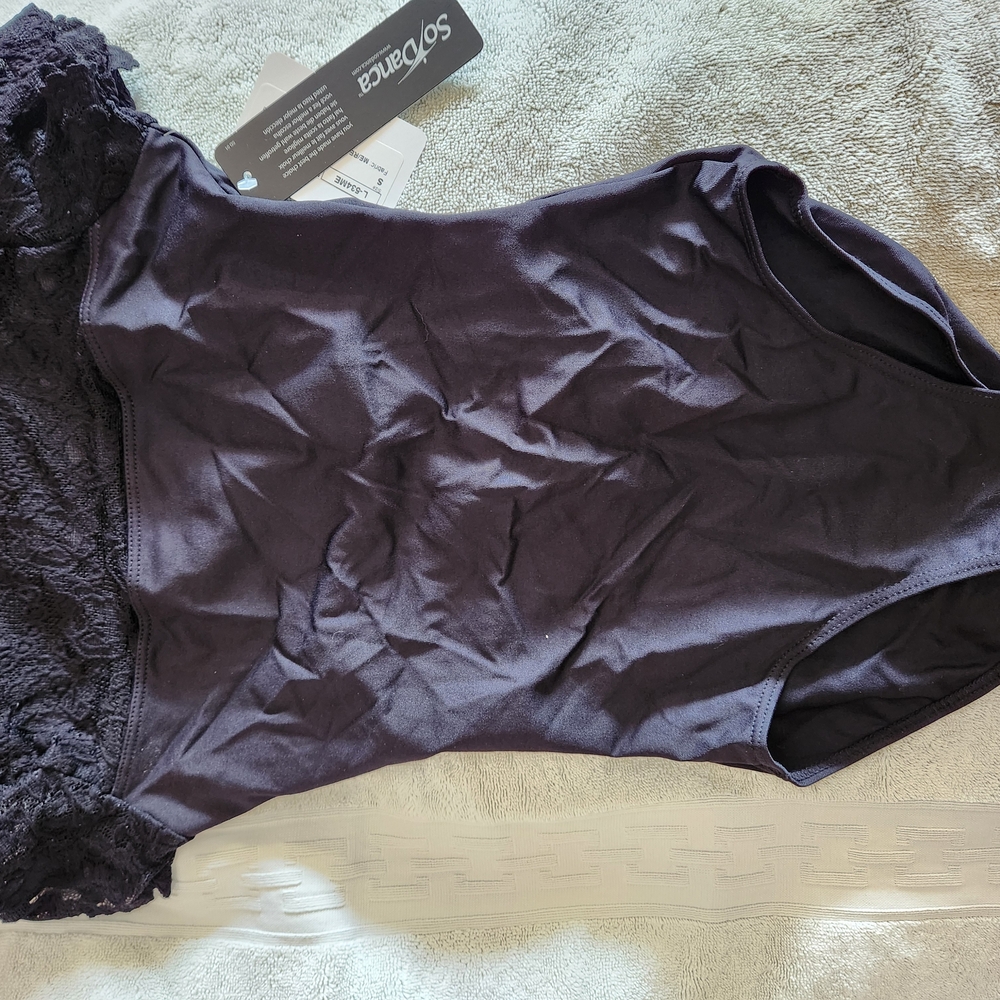 SoDanca Black Lace Trim Leotard